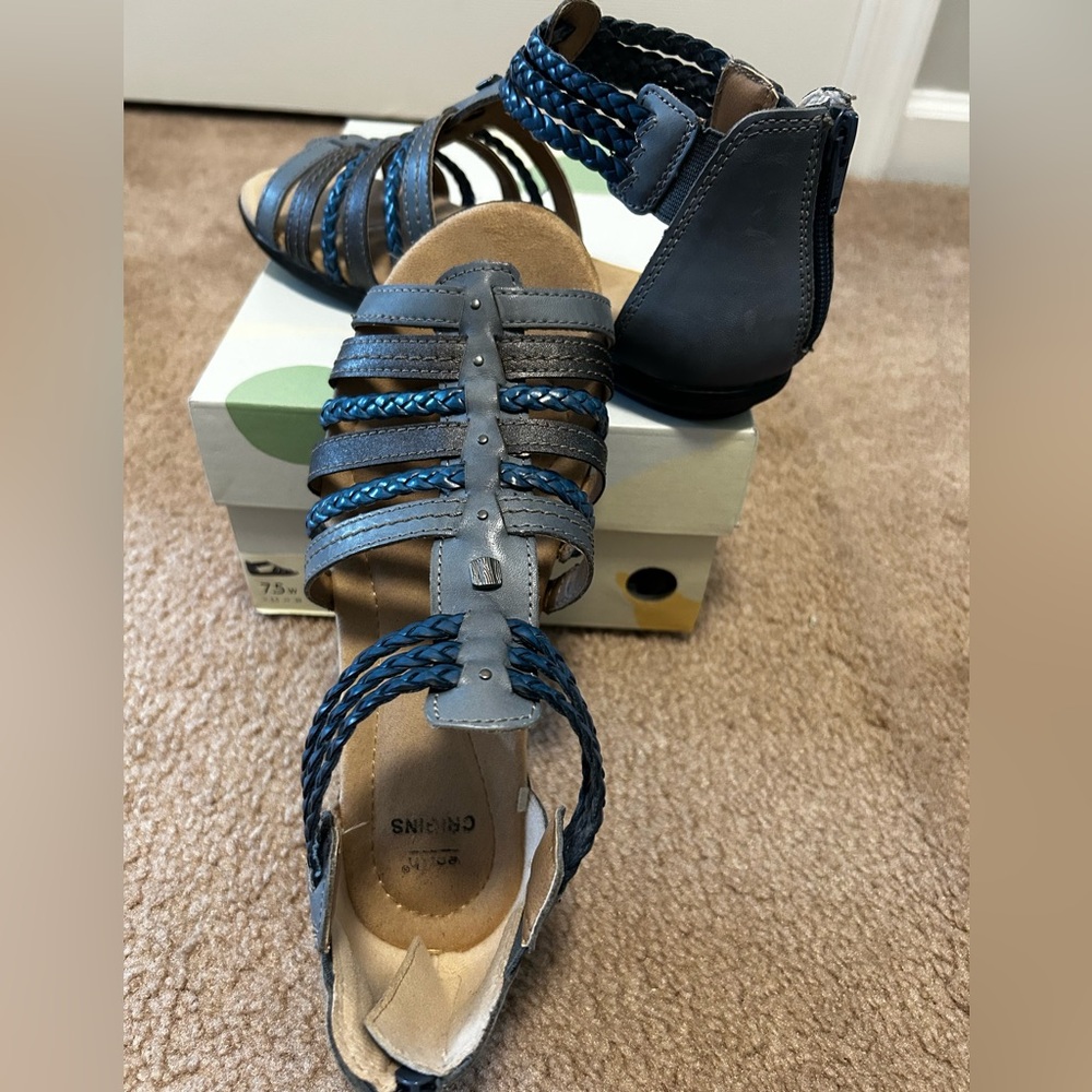Stylish Blue and Gray Sandals